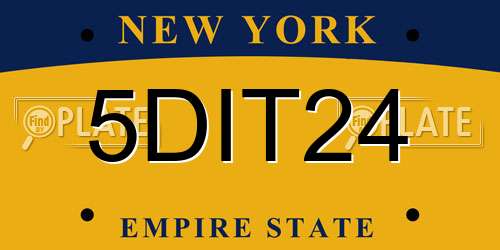 5DIT24 New York License Plate