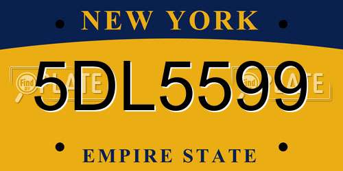 5DL5599 New York License Plate