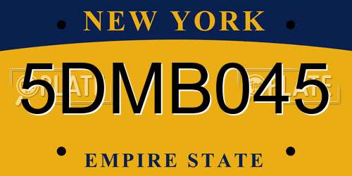5DMB045 New York License Plate