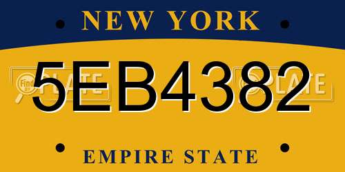 5EB4382 New York License Plate