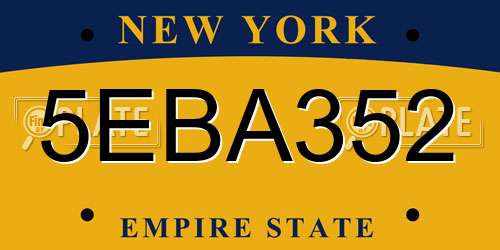 5EBA352 New York License Plate