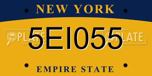 5EI055 New York License Plate
