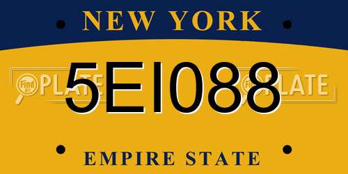 5EI088 New York License Plate