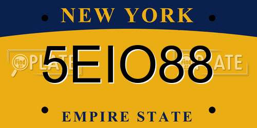 5EIO88 New York License Plate