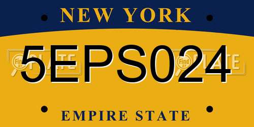 5EPS024 New York License Plate