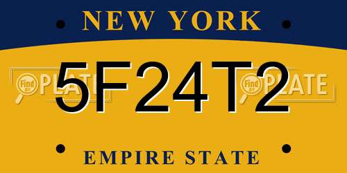 5F24T2 New York License Plate