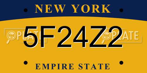 5F24Z2 New York License Plate