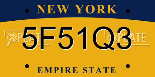 5F51Q3 New York License Plate