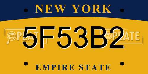 5F53B2 New York License Plate