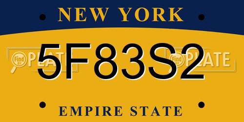 5F83S2 New York License Plate