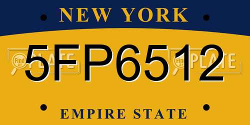 5FP6512 New York License Plate