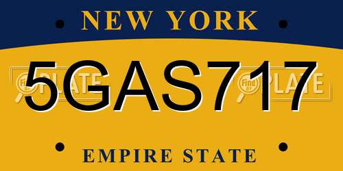 5GAS717 New York License Plate