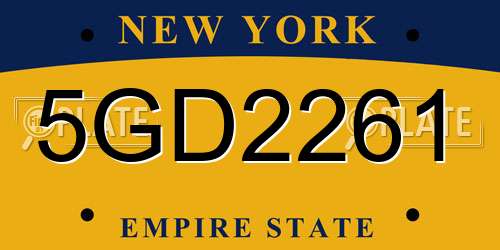5GD2261 New York License Plate
