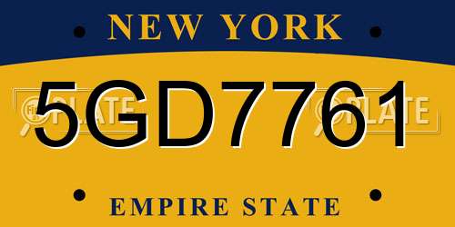 5GD7761 New York License Plate