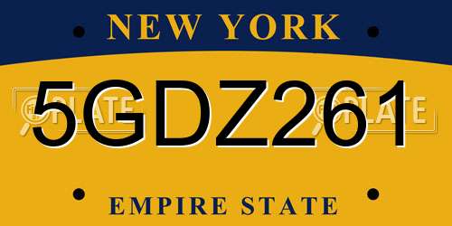 5GDZ261 New York License Plate