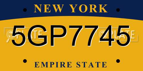 5GP7745 New York License Plate