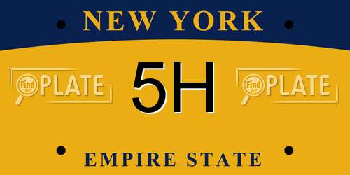 5H New York License Plate