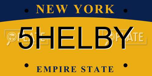 5HELBY New York License Plate