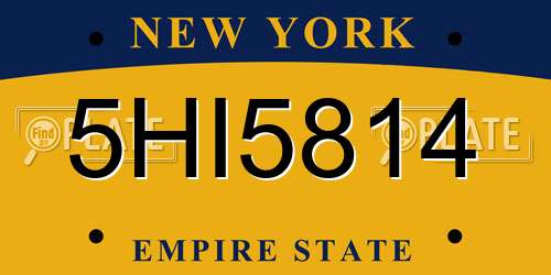 5HI5814 New York License Plate