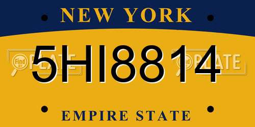5HI8814 New York License Plate