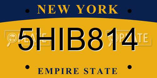 5HIB814 New York License Plate