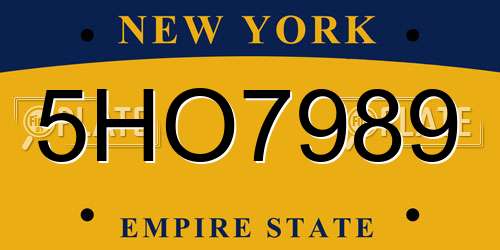 5HO7989 New York License Plate