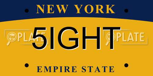 5IGHT New York License Plate