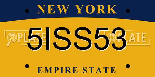 5ISS53 New York License Plate