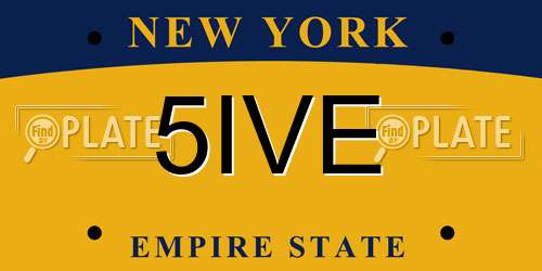 5IVE New York License Plate