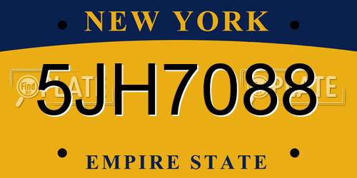 5JH7088 New York License Plate