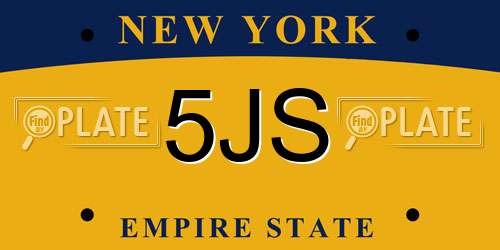 5JS New York License Plate