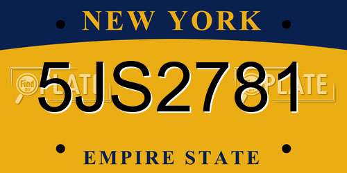 5JS2781 New York License Plate