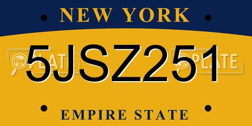 5JSZ251 New York License Plate
