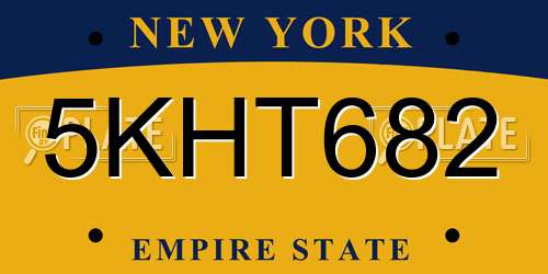 5KHT682 New York License Plate