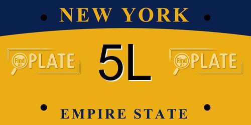 5L New York License Plate