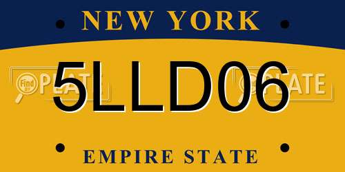 5LLD06 New York License Plate