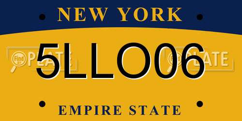 5LLO06 New York License Plate