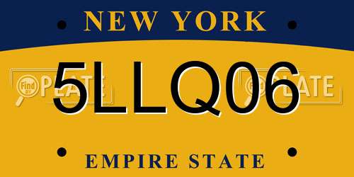 5LLQ06 New York License Plate