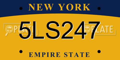 5LS247 New York License Plate