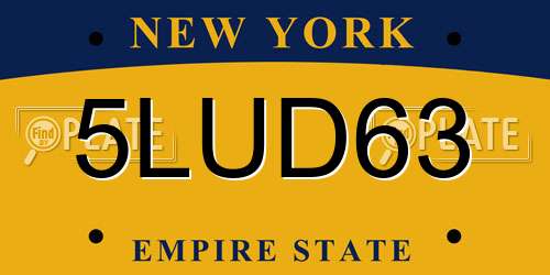 5LUD63 New York License Plate