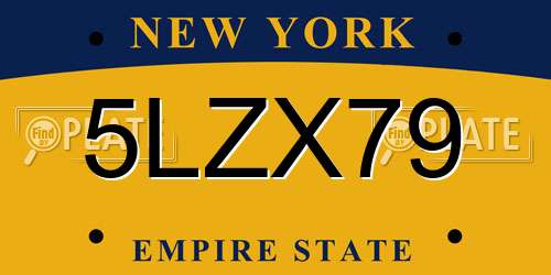 5LZX79 New York License Plate