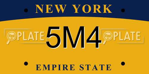 5M4 New York License Plate