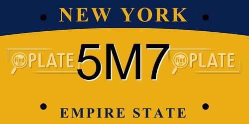 5M7 New York License Plate