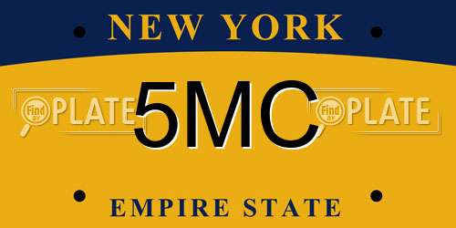 5MC New York License Plate