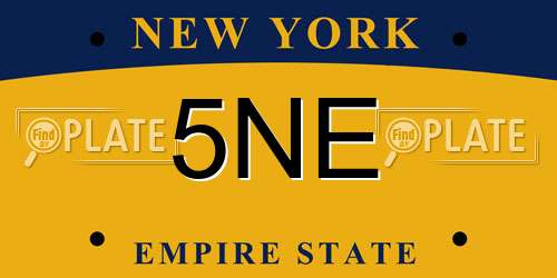 5NE New York License Plate