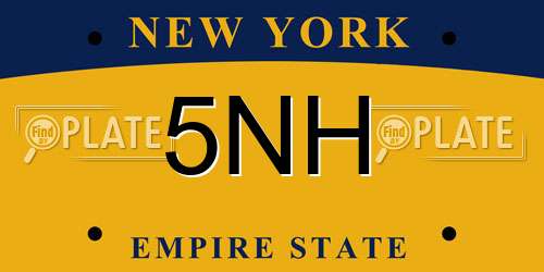 5NH New York License Plate