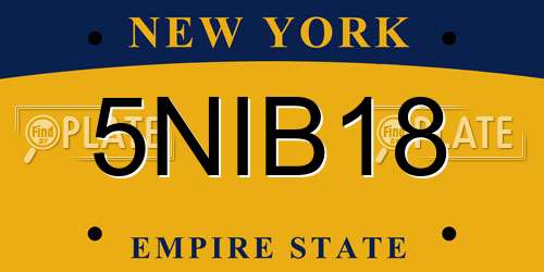 5NIB18 New York License Plate