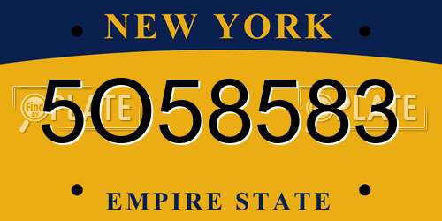 5O58583 New York License Plate