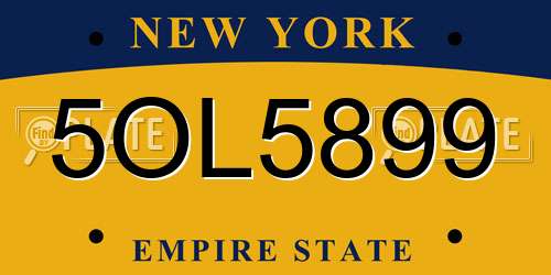 5OL5899 New York License Plate