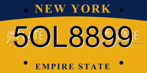 5OL8899 New York License Plate
